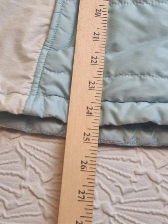 The North Face Puffer Jacket Coat Women Sz L Light Blue/Off White READ - Picture 6 of 9